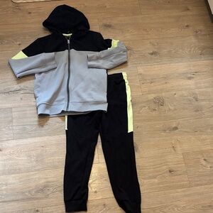 Place Black, Gray, and Pale Green Kids Jogger Set